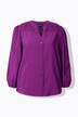 Blouse, sierpas, A-lijn, tuniekhals, siernaden, lange mouwen