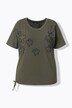 T-shirt, bloemen, oversized, ronde hals, lange mouwen, zoomband
