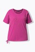 T-shirt, bloemen, oversized, ronde hals, lange mouwen, zoomband