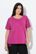 T-shirt, bloemen, oversized, ronde hals, lange mouwen, zoomband