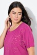 T-shirt, bloemen, oversized, ronde hals, lange mouwen, zoomband