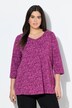 Shirt, blomster, læg, A-form, V-udskæring, 3/4-ærmer