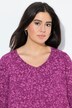 Shirt, blomster, læg, A-form, V-udskæring, 3/4-ærmer