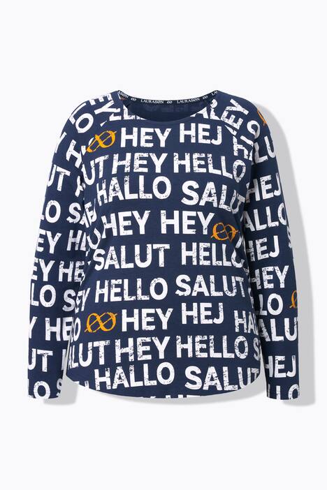 Shirt med rund halsudskæring og lange ærmer, i OEKO-TEX