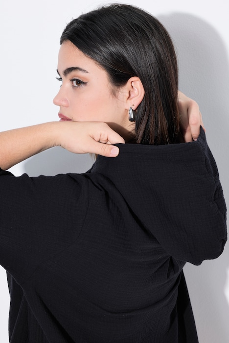 Blouse, A-lijn, mousseline, capuchon