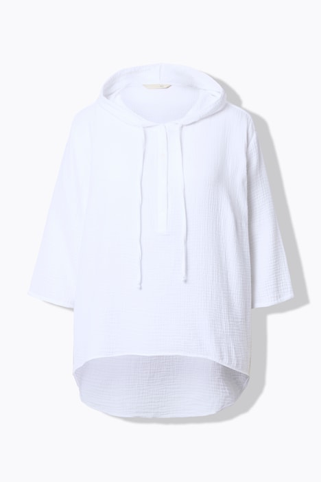 Blouse, A-lijn, mousseline, capuchon