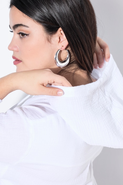 Blouse, A-lijn, mousseline, capuchon