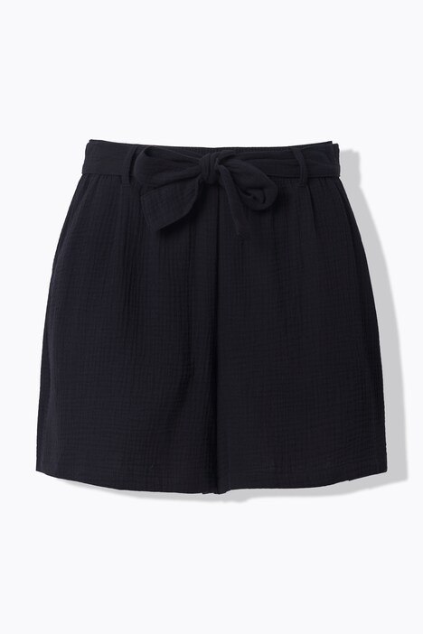 Shorts, brede ben, musselin, bindebånd