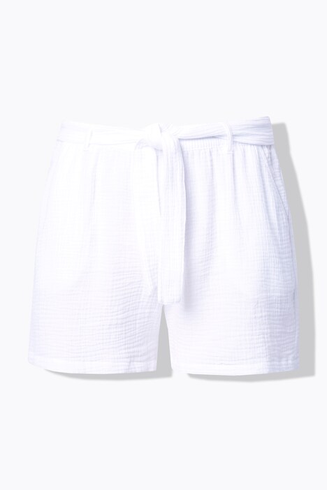 Short, wijde pijp, mousseline, strikband