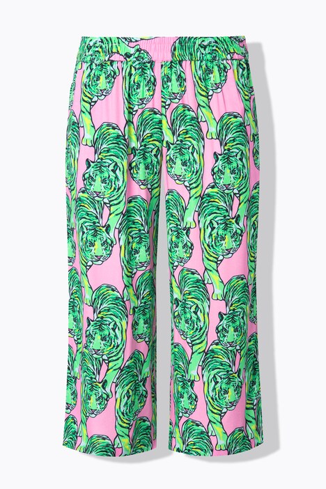 Broek, wijde pijpen, luipaardmotief