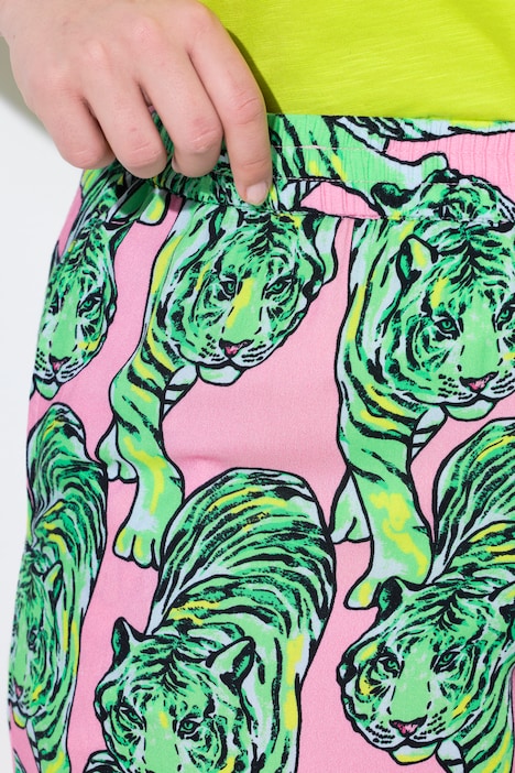 Broek, wijde pijpen, luipaardmotief