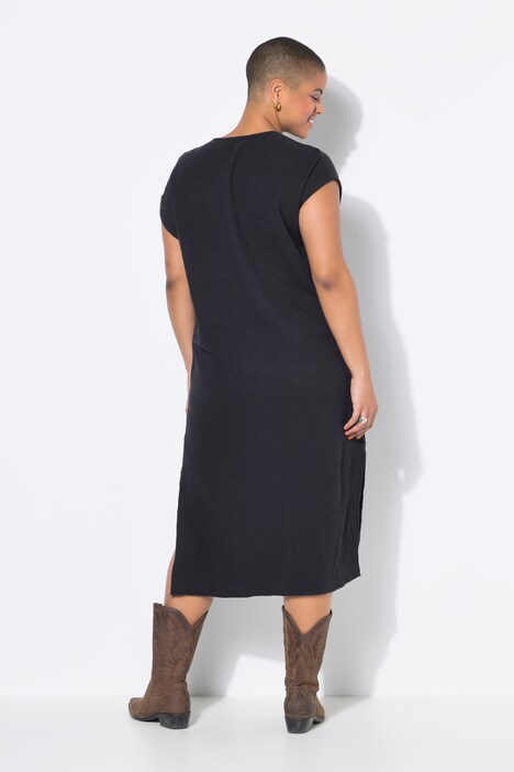 Robe midi en mousseline, coupe oversize