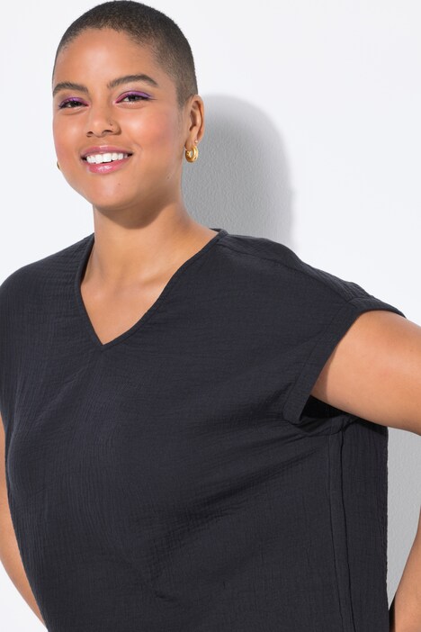 Robe midi en mousseline, coupe oversize