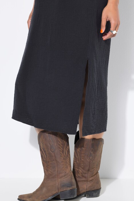 Robe midi en mousseline, coupe oversize
