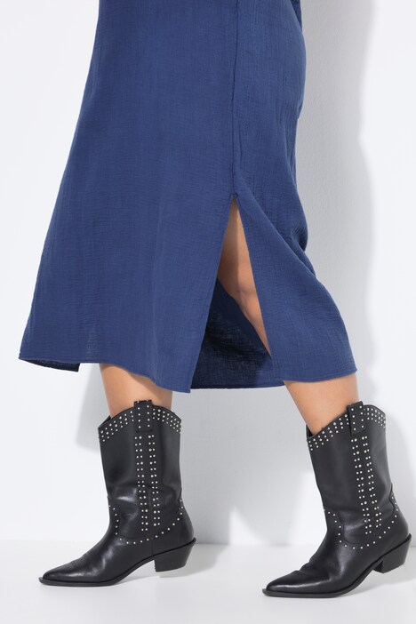 Robe midi en mousseline, coupe oversize
