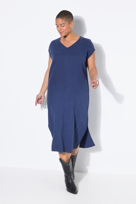 Robe midi en mousseline, coupe oversize