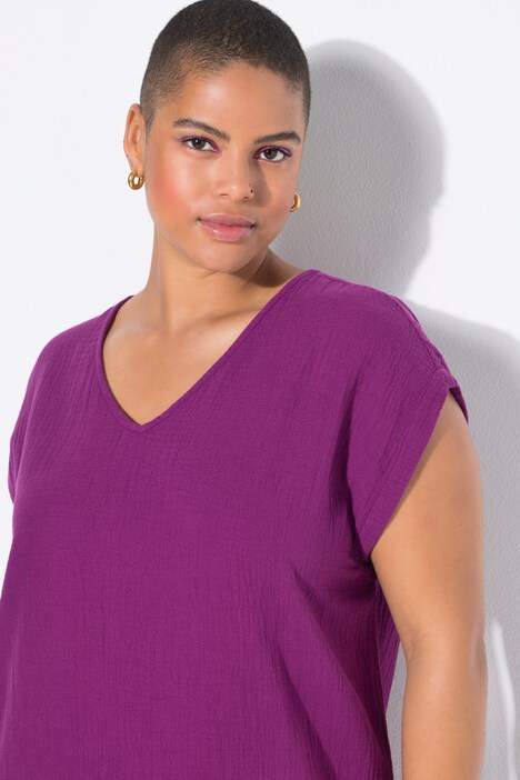 Robe midi en mousseline, coupe oversize