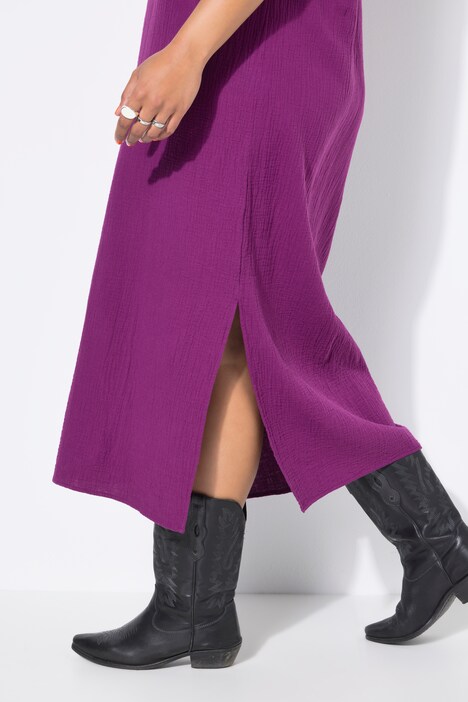 Robe midi en mousseline, coupe oversize