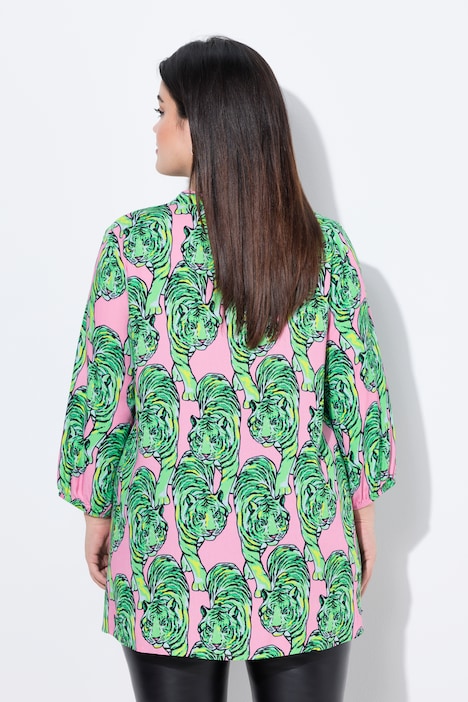 Blouse, A-lijn, luipaardmotief