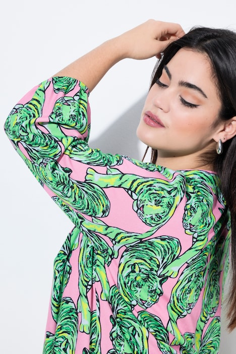 Blouse, A-lijn, luipaardmotief