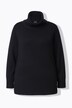 Pull à manches longues et bord roulé pailleté. Coupe évasée et col roulé