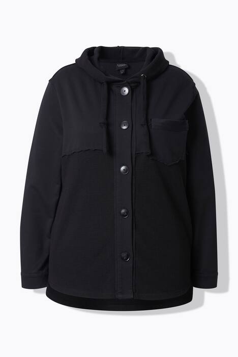 Veste en molleton gaufré, capuche et manches longues