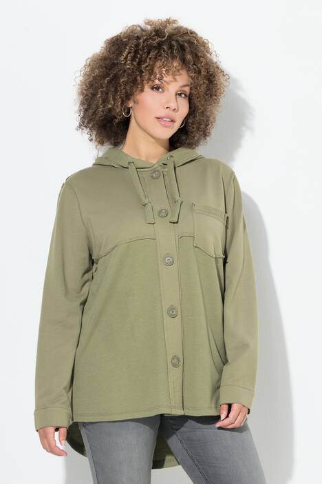 Veste en molleton gaufré, capuche et manches longues