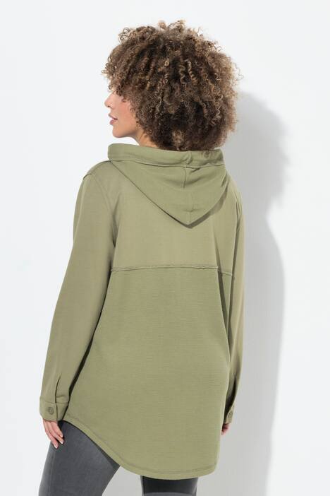 Veste en molleton gaufré, capuche et manches longues