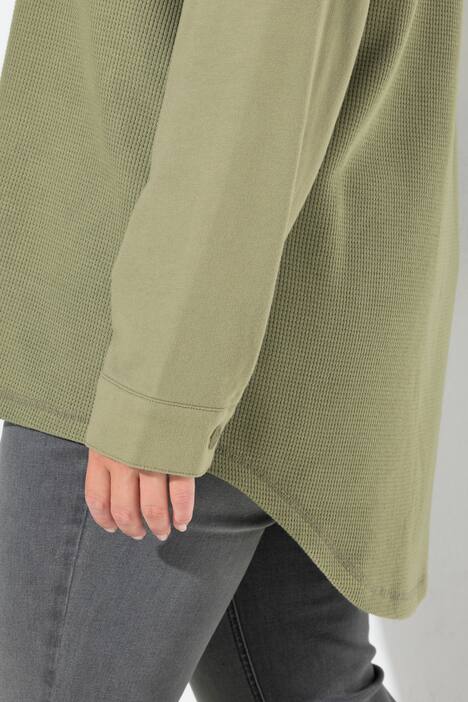 Veste en molleton gaufré, capuche et manches longues