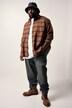 Chemise en flanelle STHUGE, manches longues, coupe Boxy Fit - jusqu'au 8 XL
