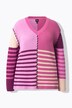 Pull col en V et manches longues, color block