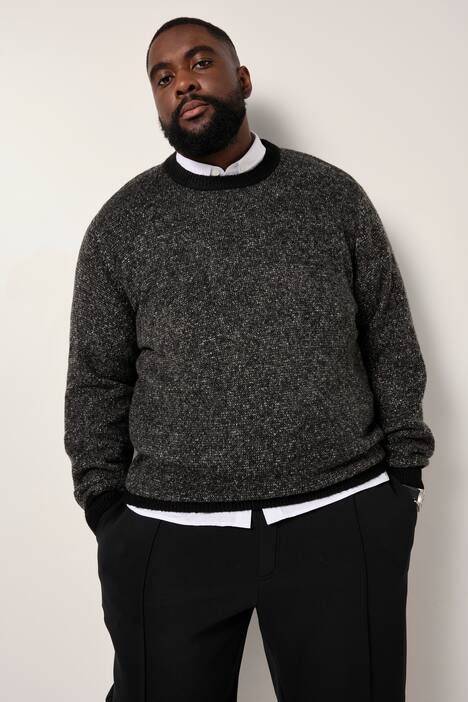 STHUGE Pullover, Two-Tone Strick, bis 8 XL