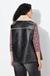 Gilet smanicato di similpelle con fodera di teddy e collo con risvolti