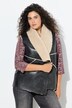 Gilet smanicato di similpelle con fodera di teddy e collo con risvolti
