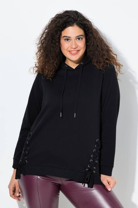 Sweat à capuche et manches longues, laçage fantaisie