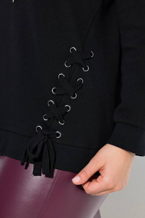Sweat à capuche et manches longues, laçage fantaisie
