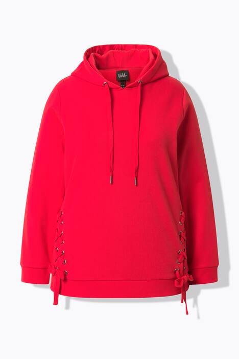Sweat à capuche et manches longues, laçage fantaisie