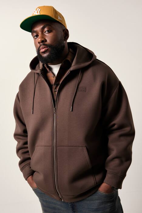 Veste à capuche STHUGE, tissu scuba, poche kangourou - jusqu'au 8 XL