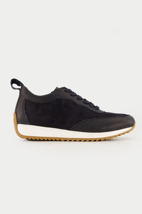 Leren sneaker, leermix, uitneembaar voetbed, wijdte H
