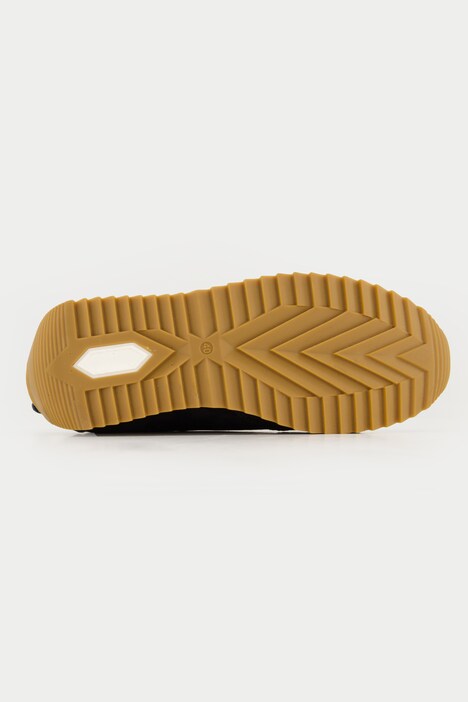 Leren sneaker, leermix, uitneembaar voetbed, wijdte H