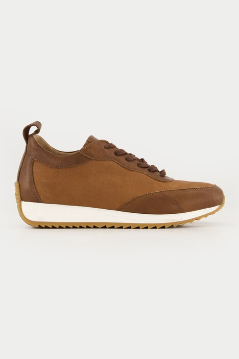 Leren sneaker, leermix, uitneembaar voetbed, wijdte H