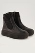 Boots en cuir, empiècement élastique en maille et semelle de propreté amovible - largeur H