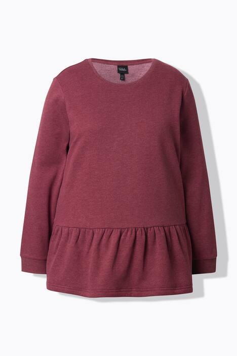 Sweatshirt, volantzoom, A-lijn, ronde hals, lange mouwen
