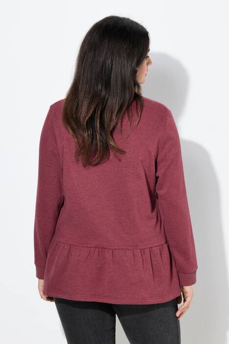 Sweatshirt, volantzoom, A-lijn, ronde hals, lange mouwen