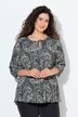 Geplooide blouse, paisley, ronde hals, 3/4-mouwen, dubbel gelaagd