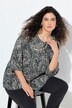 Geplooide blouse, paisley, ronde hals, 3/4-mouwen, dubbel gelaagd