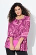 Geplooide blouse, paisley, ronde hals, 3/4-mouwen, dubbel gelaagd