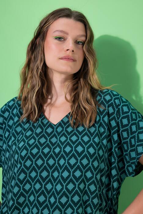 Blouse oversize, motif losanges