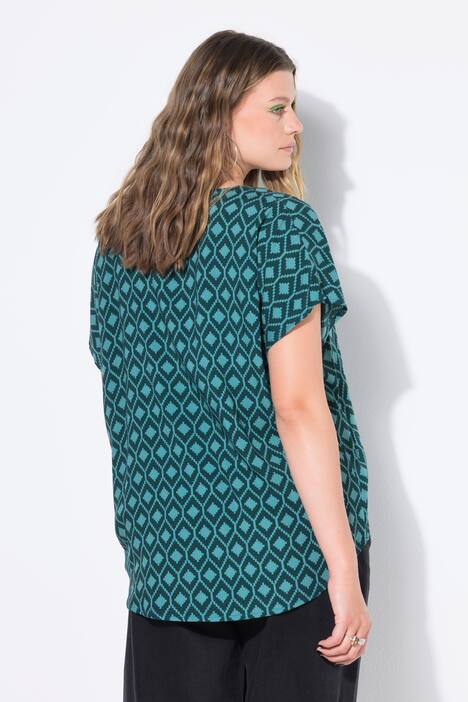 Blouse oversize, motif losanges