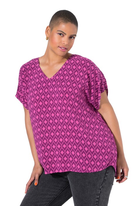 Halenkové tričko, oversize, kosočtverce